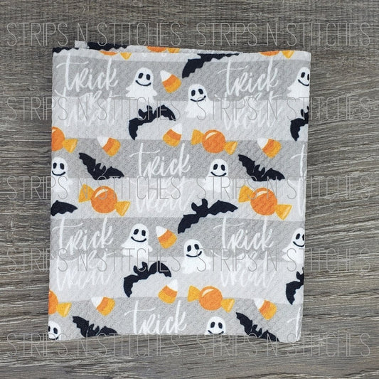 Gray Trick or Treat  Fabric Strip- Bow Making- Headwrap- Scrunchies