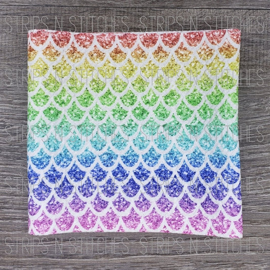 Rainbow Mermaid Scales | Fabric Strip- Bow Making- Headwrap- Scrunchies