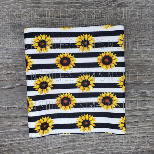 Sunflowers & Stripes | Fabric Strip | Bow Making | Scrunchie | Shop more prints