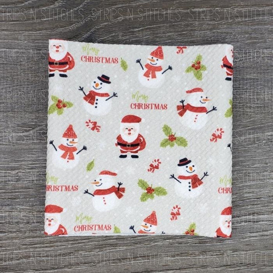 Merry Christmas Snowmen & Santa | Bullet Fabric Strip | Bow Making | Scrunchie |