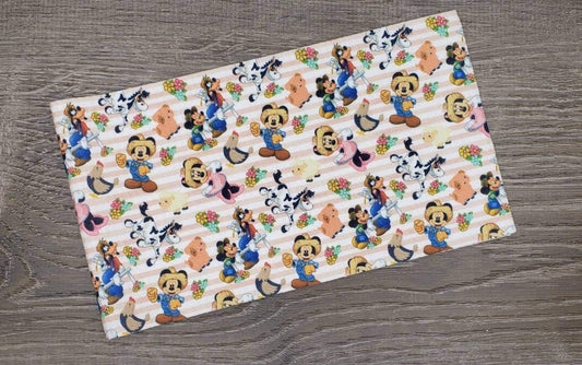 Mouse Farm  Fabric Strip- Bow Making- Headwrap- Scrunchies