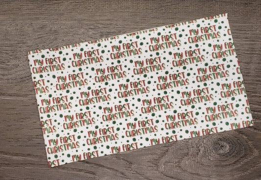 First Christmas Polka-dot Fabric Strip- Bow Making- Headwrap- Scrunchies