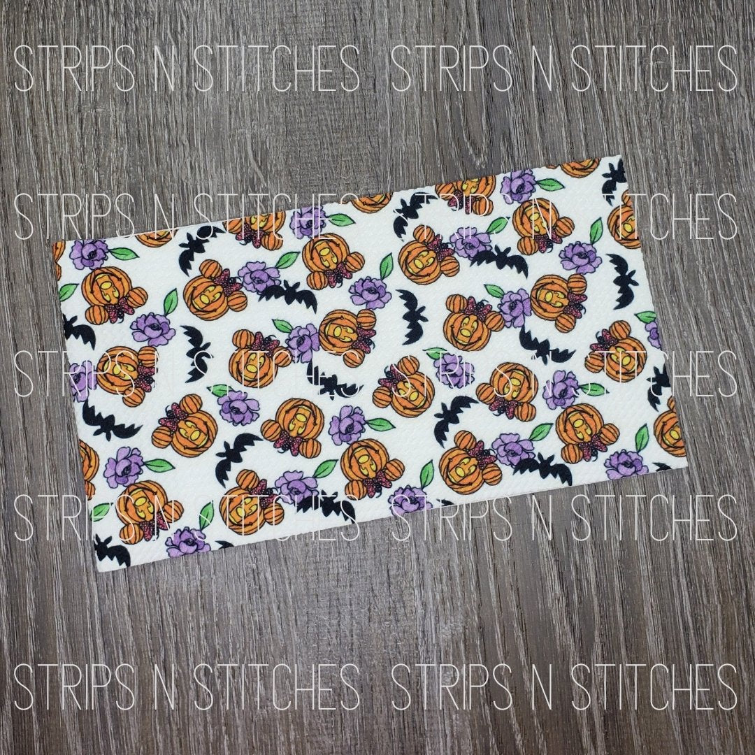 Halloween Minnie Mouse Pumpkins Fabric Strip- Bow Making- Headwrap- Scrunchies