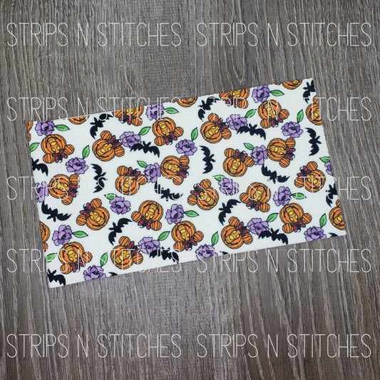 Halloween Minnie Mouse Pumpkins Fabric Strip- Bow Making- Headwrap- Scrunchies
