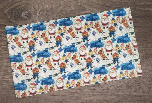 Santa and Friends Fabric Strip- Bow Making- Headwrap- Scrunchies