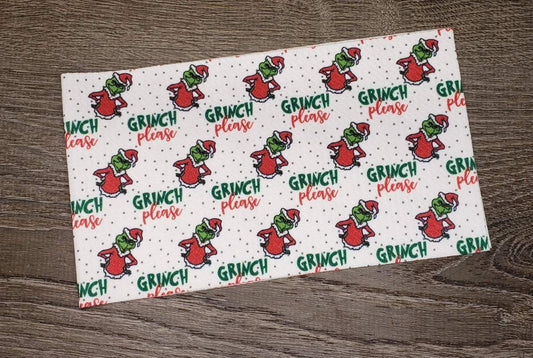 Grinch Please Fabric Strip- Bow Making- Headwrap- Scrunchies