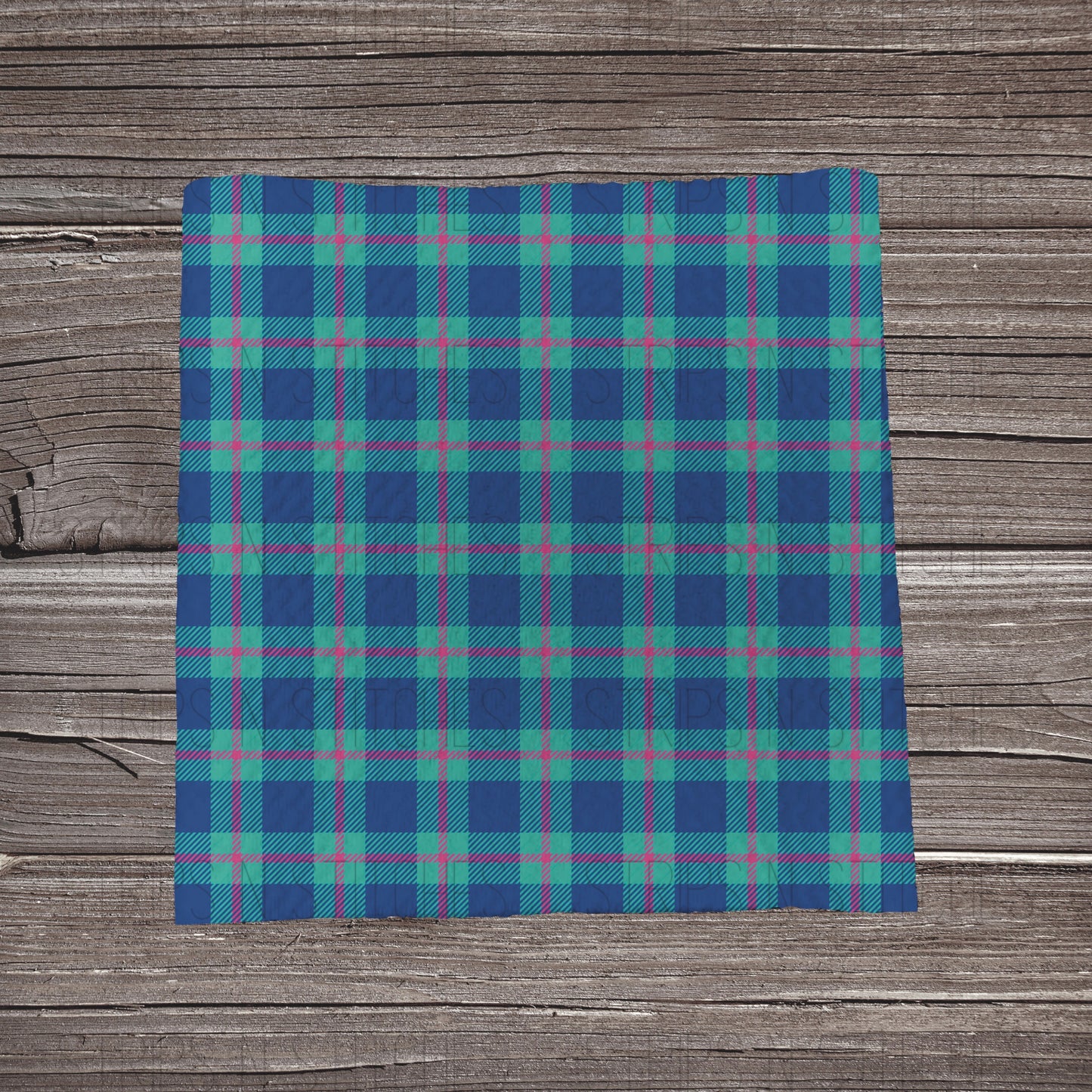 Blue & Turquoise Plaid | Fabric Strip- Bow Making- Headwra