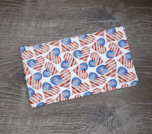 I heart America Fabric Strip- Bow Making- Headwrap- Scrunchies