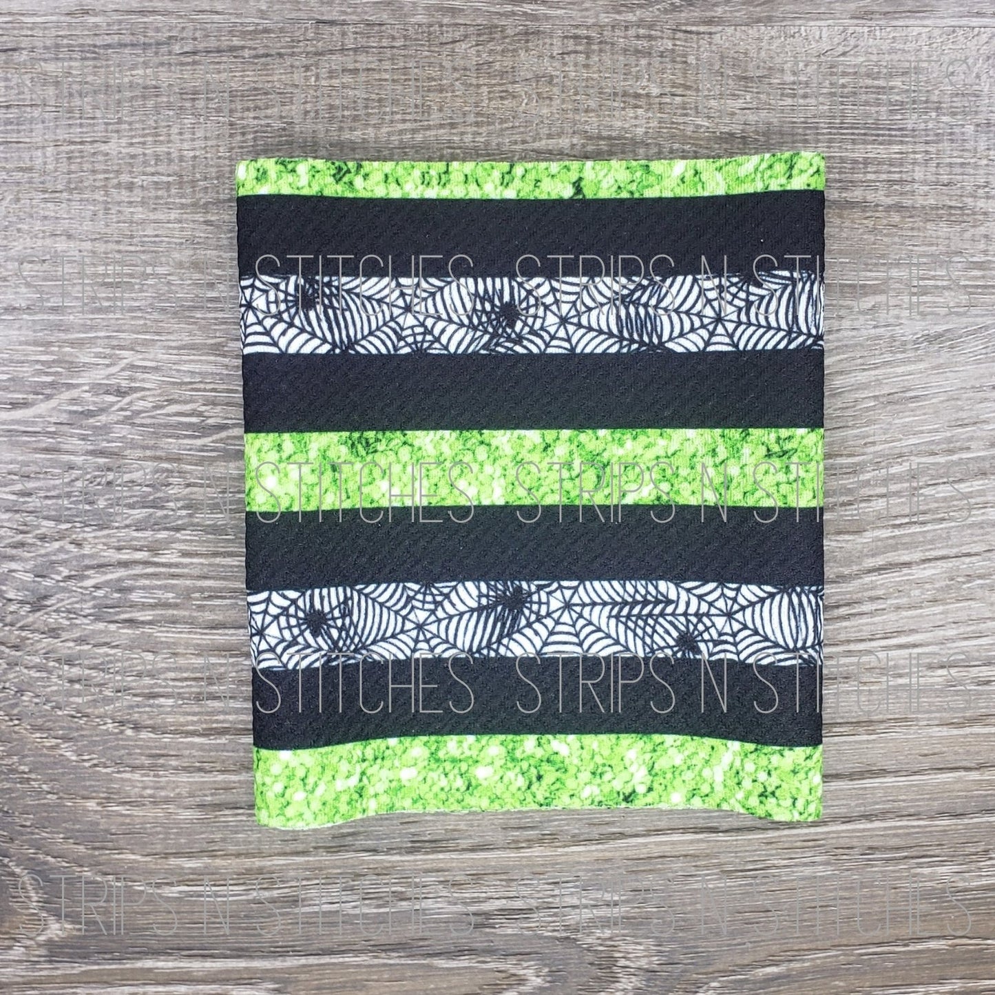 Green Striped Webs | Fabric Strip | Bow Making | Scrunchie |