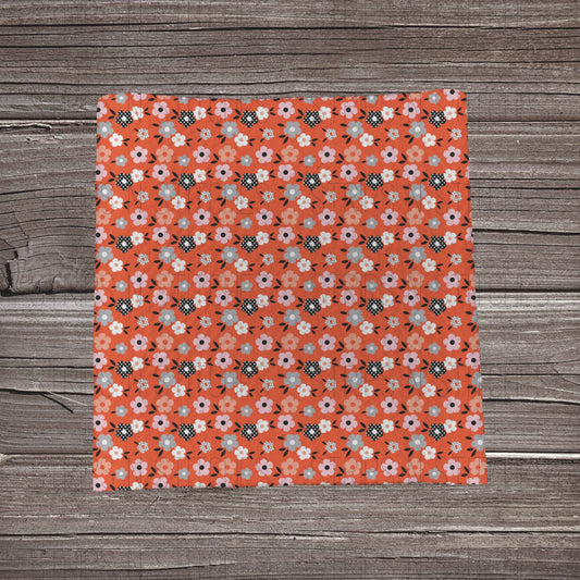 Simple Flowers- Orange | Fabric Strip- Bow Making-
