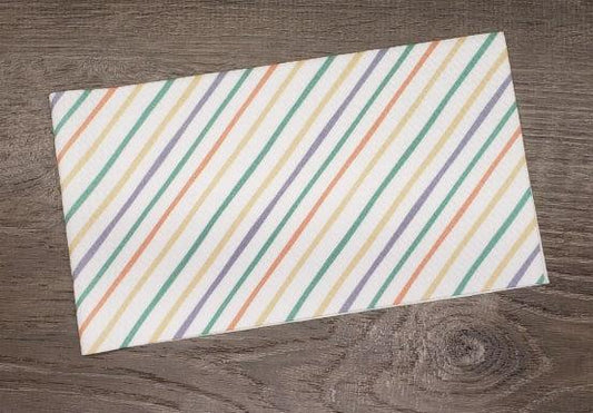 Pastel Stripes Fabric Strip- Bow Making- Headwrap- Scrunchies
