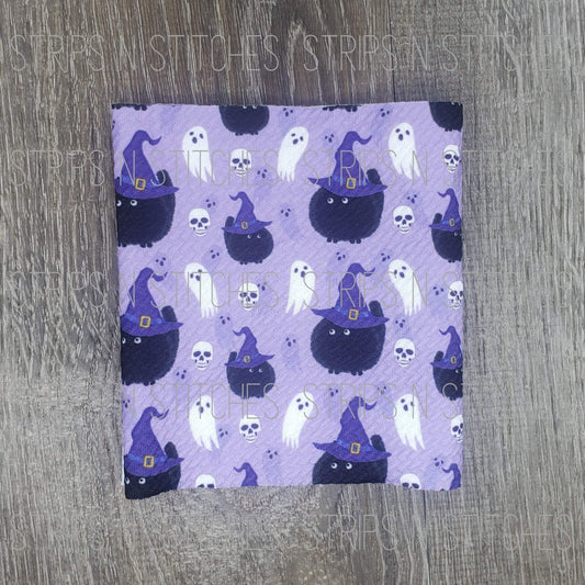 Purple Cats & Ghosts | Fabric Strip | Bow Making | Scrunchie | Shop more prints