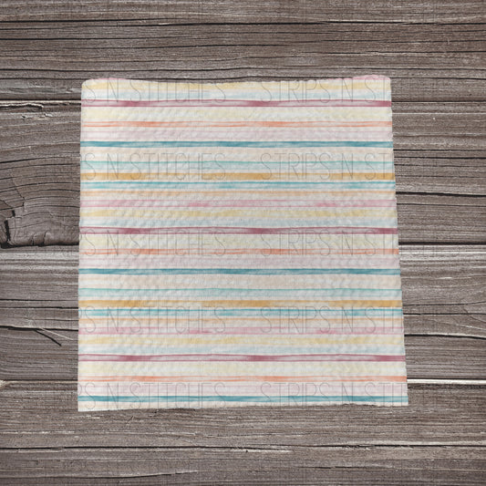 Pastel Watercolor Stripes | Fabric Strip- Bow Making- Headwrap- Scrunchies