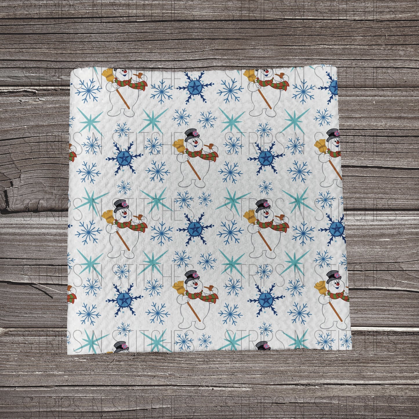 Frosty with Snowflakes | Bullet Fabric Strip | Bow Making | Scrunchie |