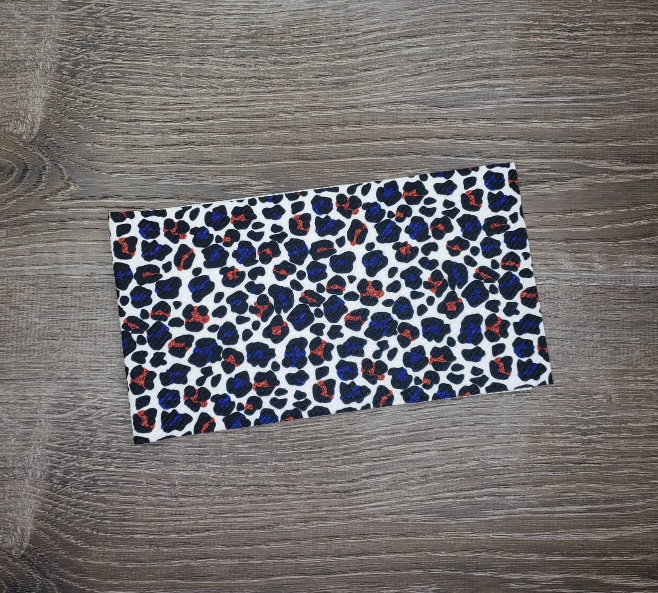 Red/Blue Cheetah Fabric Strip- Bow Making- Headwrap- Scrunchies