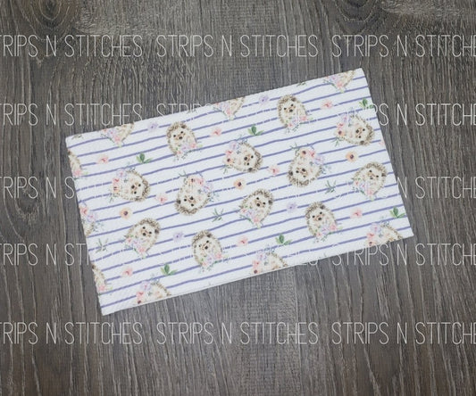 Striped Hedgehog Fabric Strip- Bow Making- Headwrap- Scrunchies