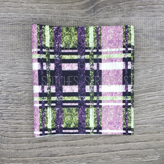Purple & Green Plaid | Fabric Strip | Bow Making | Scrunchie |