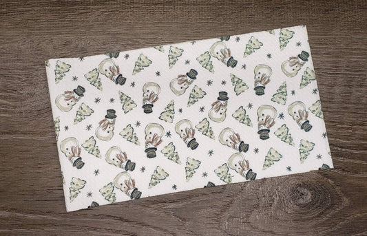 Vintage Snowman Fabric Strip- Bow Making- Headwrap- Scrunchies